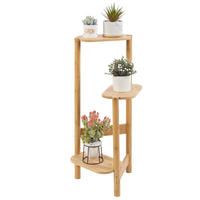 PFLANZENREGAL 3-Tier Bambus für Ecke Balkon und Schlafzimmer, Holz - Naturfarben, Holzwerkstoff (30.48/75/27.4cm) - Kaket