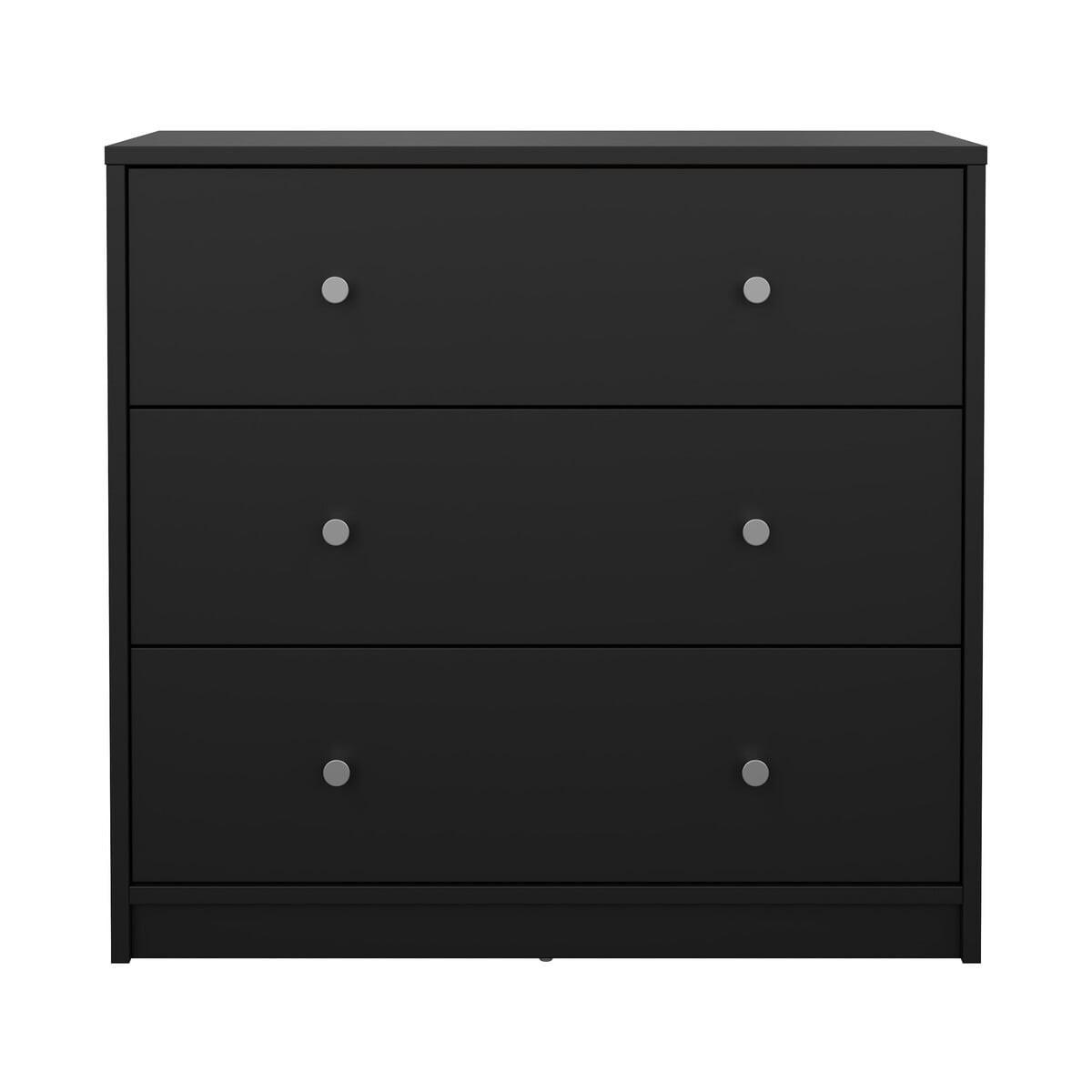 51. KOMMODE mit 3 Schubladen lise 72,4/30,1/68,3 cm - Schwarz, Holzwerkstoff (30.1/68.3/85.2cm) - Calicosy