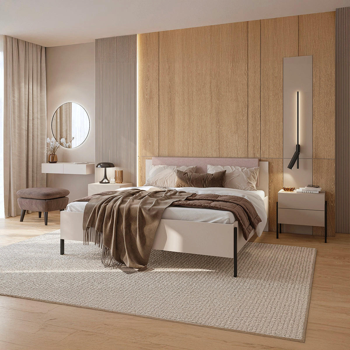 BETT 160/200 Bérénice Kaschmir - Beige, Holzwerkstoff (160/200cm) - Petits-meubles