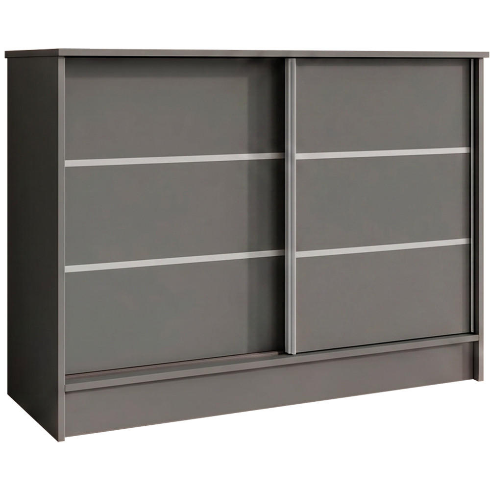 KOMMODE Mirela mit 2 Schiebetüren 100 cm, Graphit - Graphitfarben, Holzwerkstoff (101/85/43.5cm) - Beautysofa