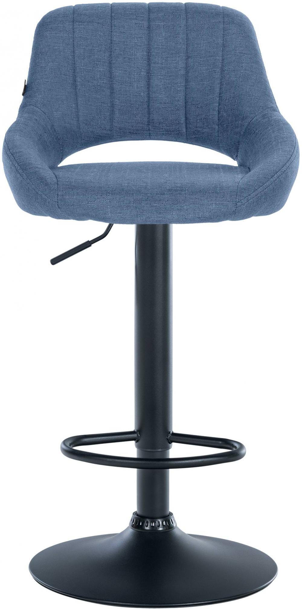 BARHOCKER Stoff Blau - Blau/Schwarz, Textil/Metall (46.5/85/48cm) - CLP