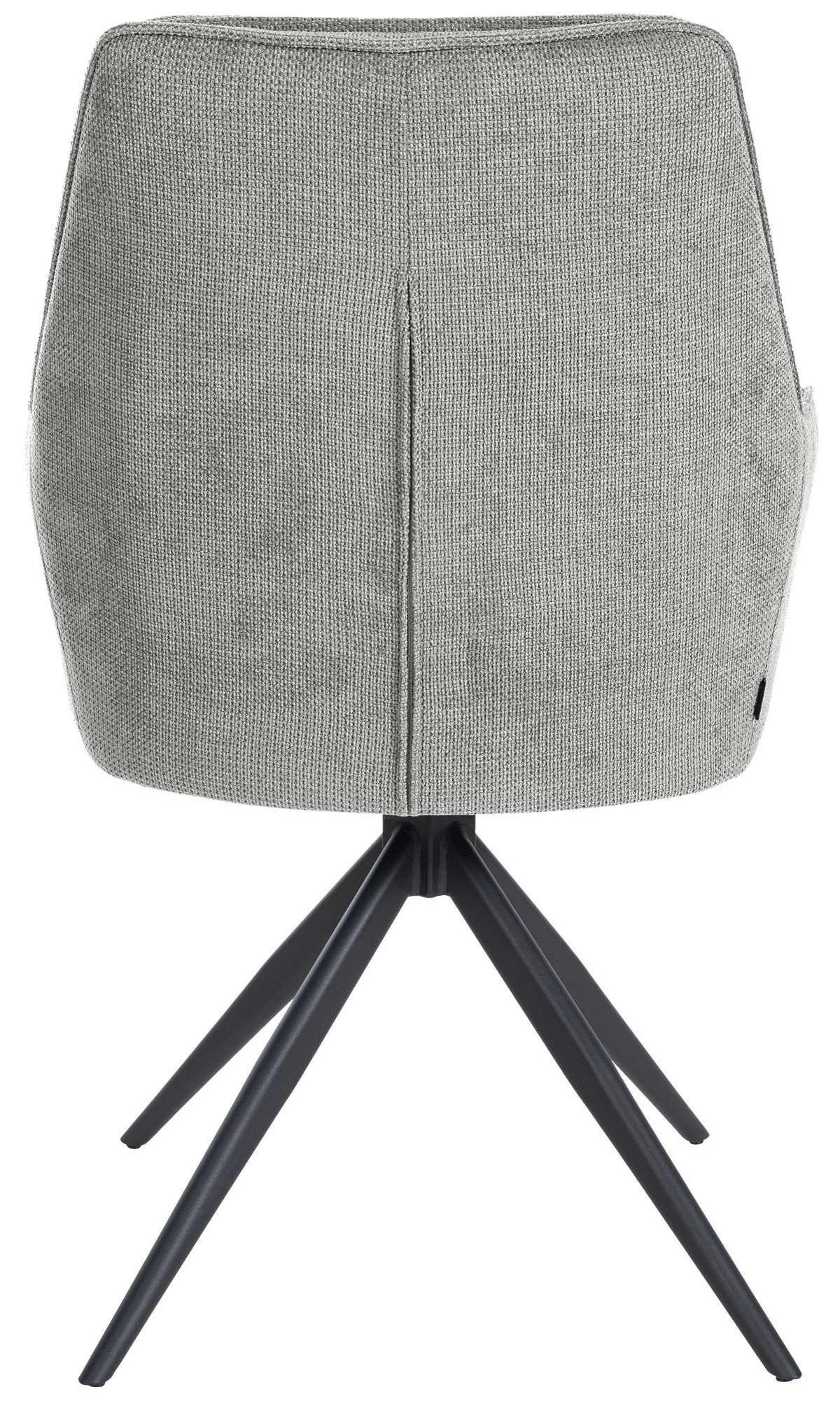 ARMLEHNENSTUHL Metall grau - Schwarz/Grau, Textil/Metall (58/91/62cm) - CLP
