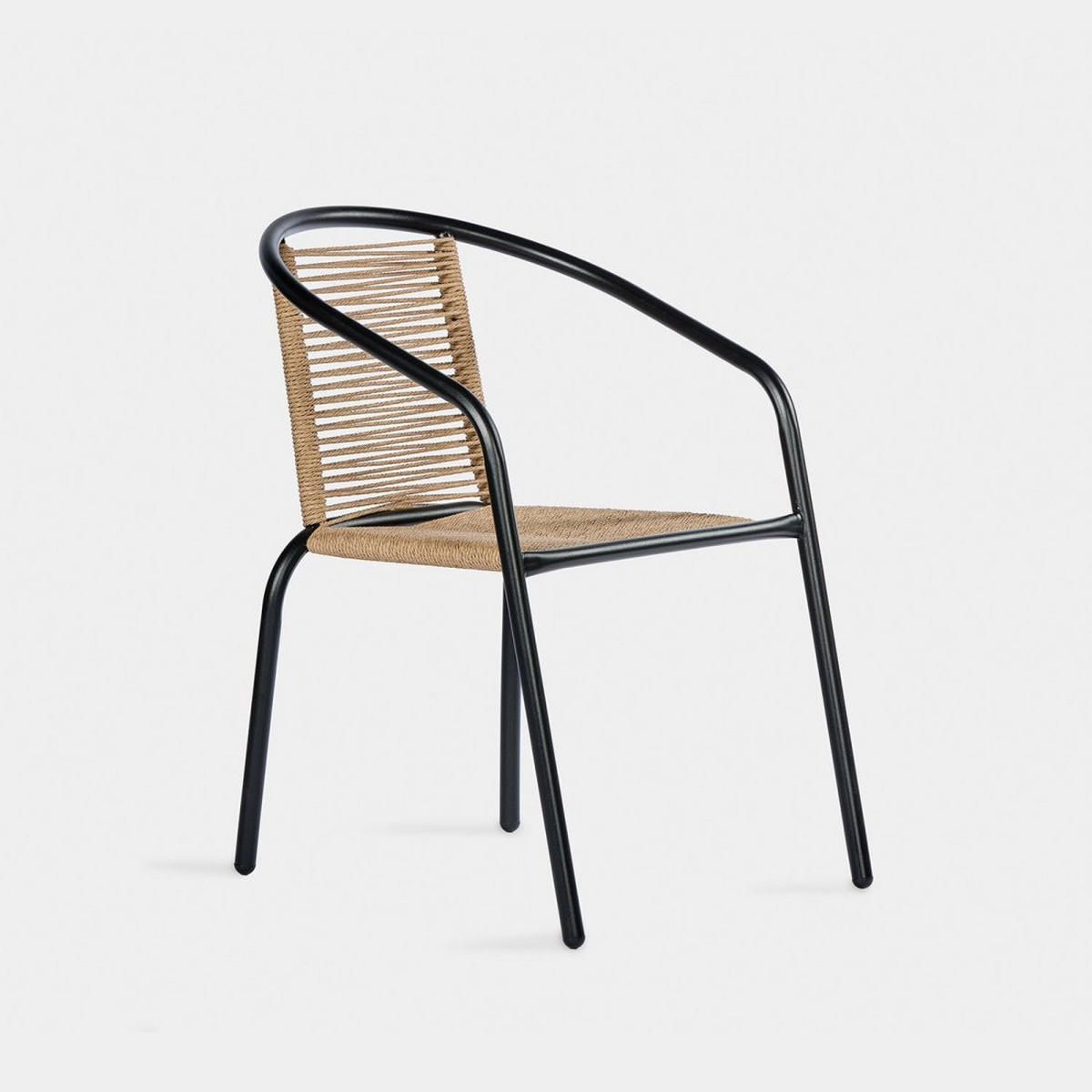 STUHL FÜR DRAUSSEN Sakda Schwarz 52 cm x 74 cm - Schwarz, Metall (52/74/66cm) - Klast Home