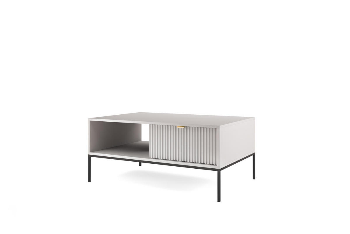 COUCHTISCH NOVA - L104, goldenen Akzenten, 104x68x46 cm Grau - Graphitfarben/Schwarz, Holzwerkstoff/Kunststoff (68/104/46cm) - DomoHome