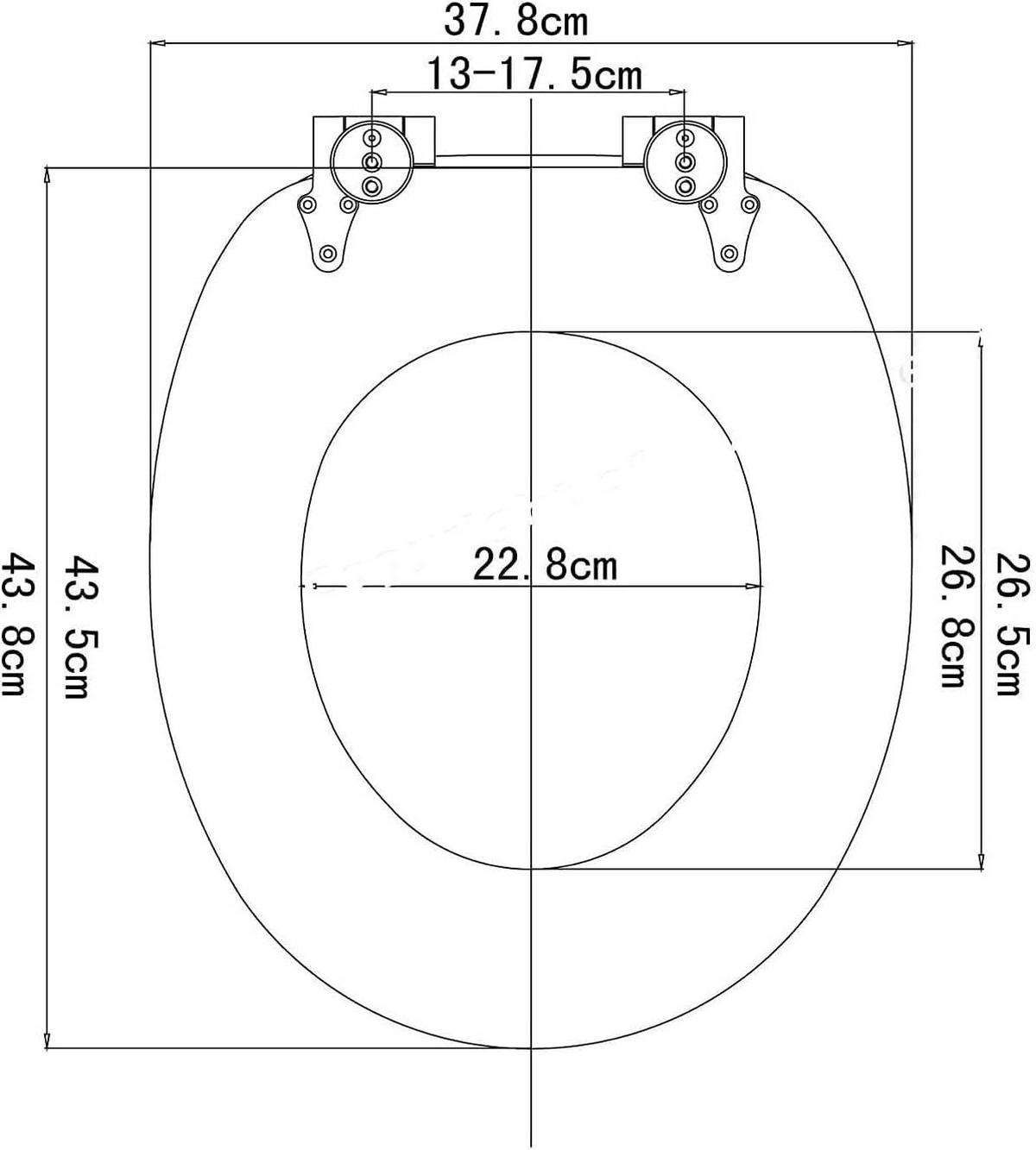 WC SITZ mit Absenkautomatik,MDF Holzkern,Softclose Scharnier - Schwarz/Weiß, Holzwerkstoff (37/3/43cm) - Woltu