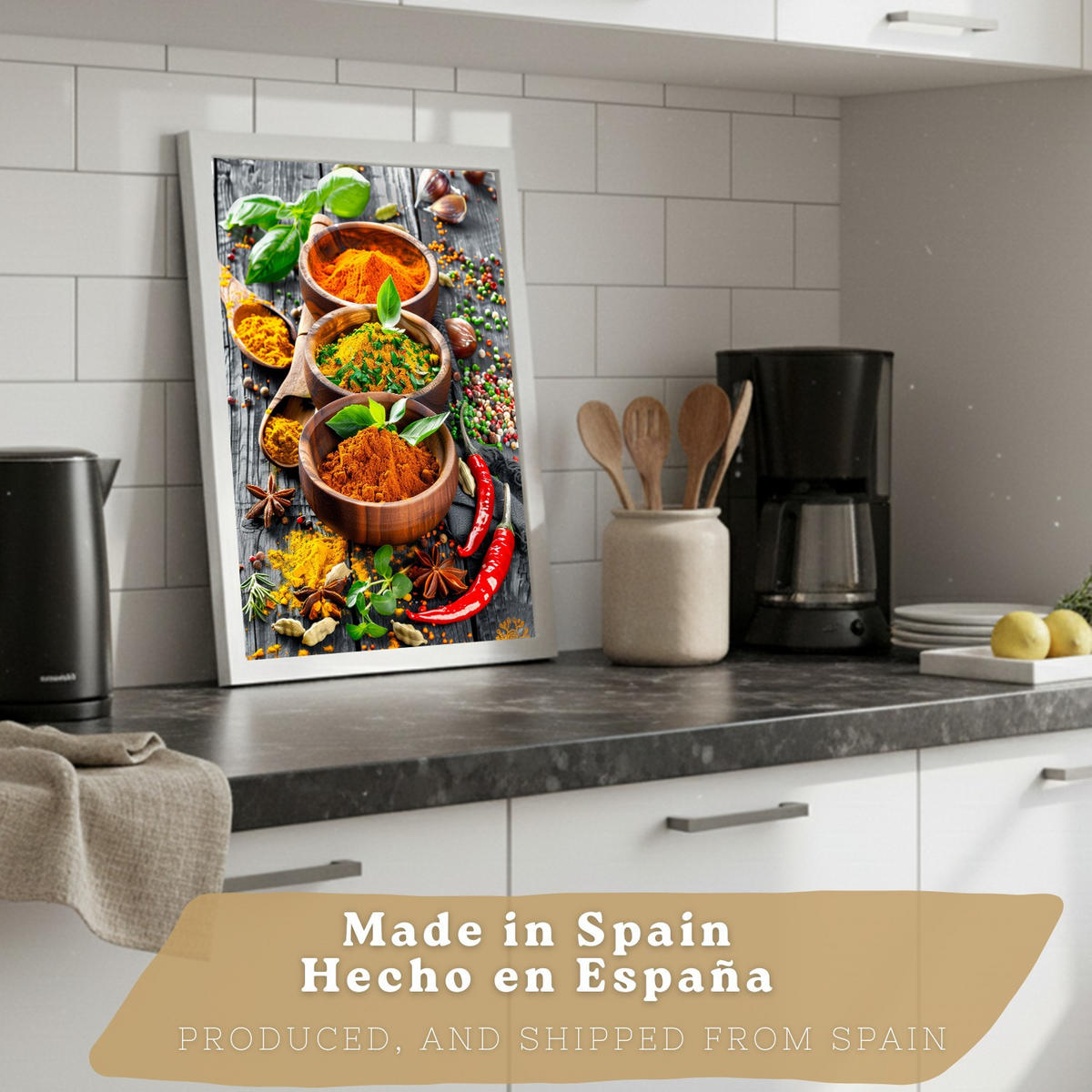 PLAKAT Sada 2 Koření A4 Bílý rám - bílá, papír (29.7/1/21cm) - Nacnic