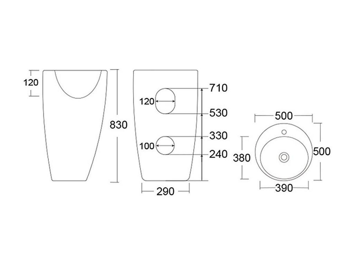 FREISTEHENDES Waschbecken - 50cm x 50cm - Keramik - weiß - MILOS - Weiß, Keramik (50/83/50cm) - Vente-Unique
