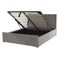 POLSTERBETT 140/200cm Grau Amiens - Grau, Textil (140/200cm) - Beliani