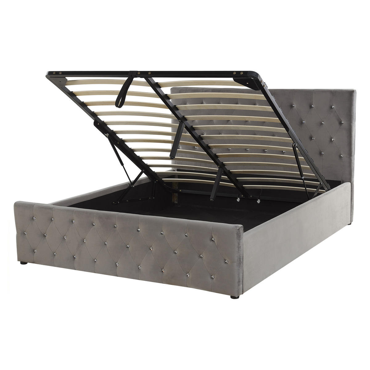 POLSTERBETT 140/200cm Grau Amiens - Grau, Textil (140/200cm) - Beliani