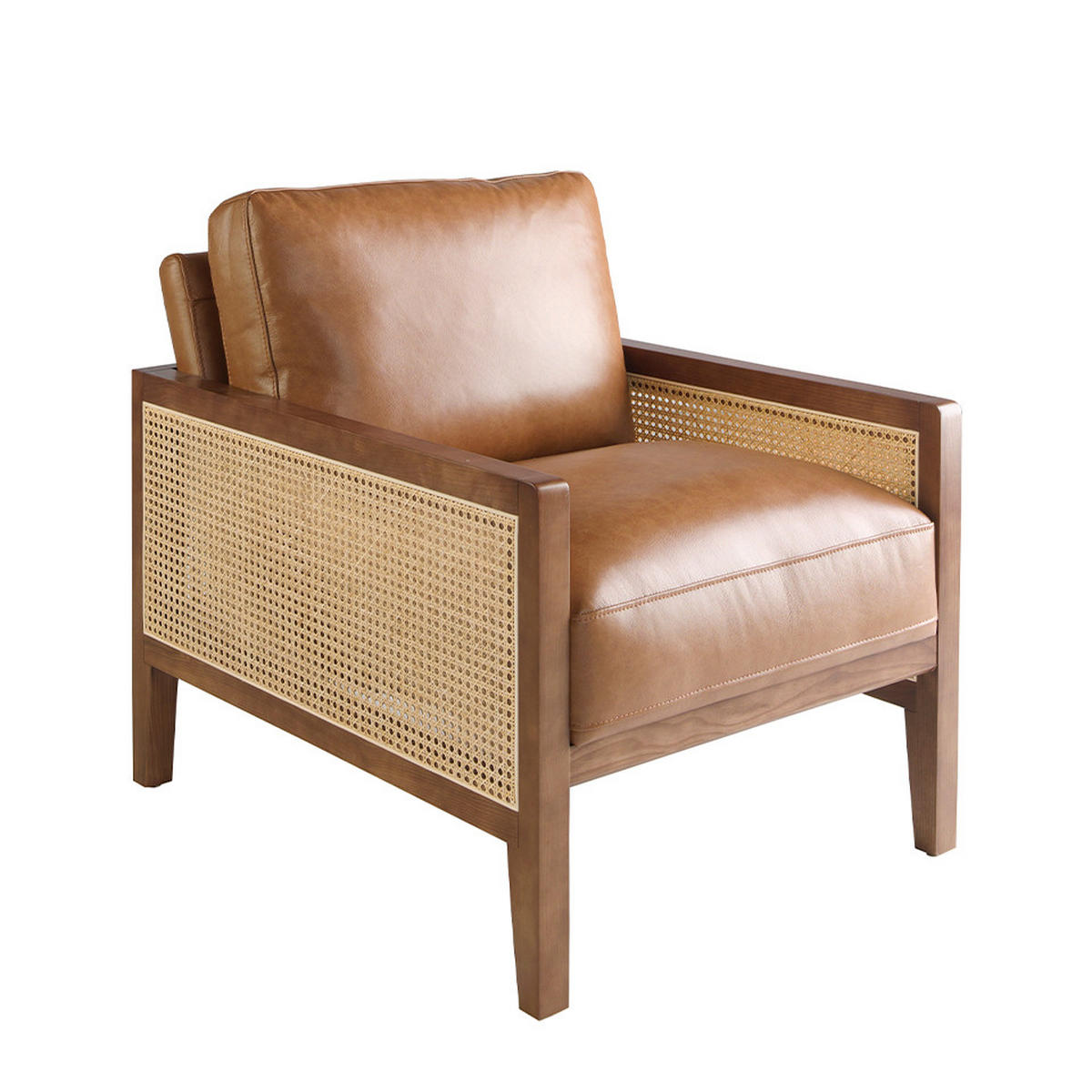 SESSEL Braun Walnuss 70/90/85 cm - Walnussfarben/Braun, Leder (70/85/90cm) - ANGEL CERDA