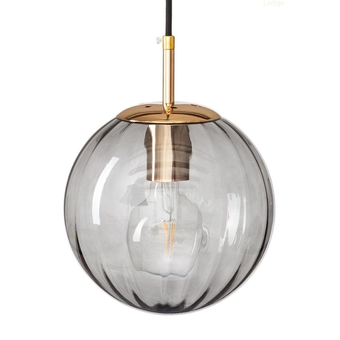 PENDELLEUCHTE Rome - Transparent/Goldfarben, Glas/Metall (20/20/110cm) - kiki design