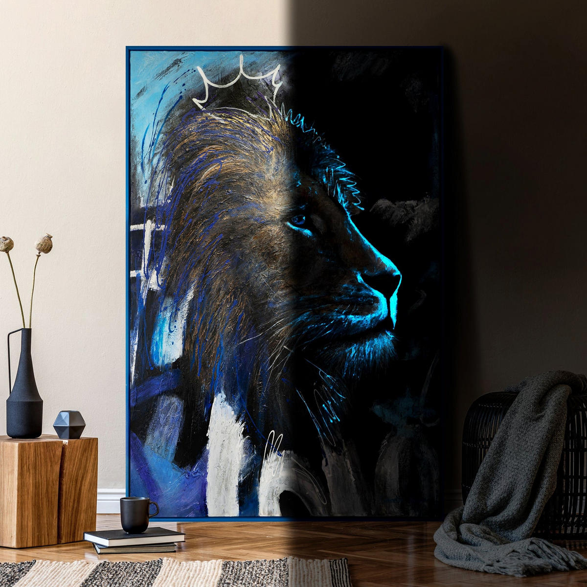 GEMÄLDE Erwachen der Kraft Schattenfugenrahmen Weiß 120x80 cm - Weiß, Holz (120/80cm) - YS-art gallery
