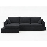 ECKSOFA Nesto Schwarz Links - Schwarz, Holz/Textil (260/165cm) - Graingold