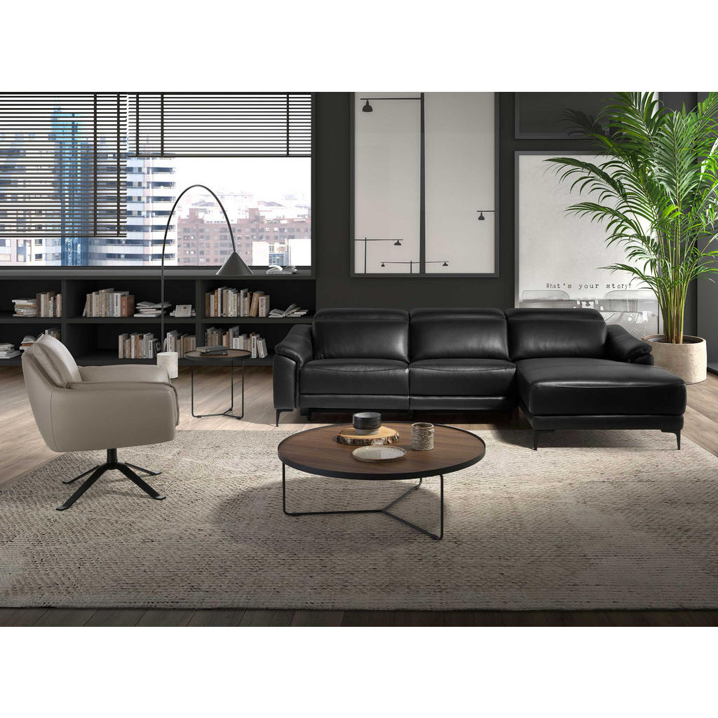 Thumbnail - Angel Cerda Ecksofa, Schwarz, Leder, L-Form, 272x168 cm, Wohnzimmer, Sofas & Couches, Wohnlandschaften, Ecksofas