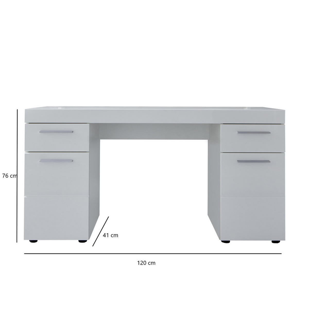 SCHREIBTISCH Weiß - Weiß, Holzwerkstoff (41/120/76cm) - ebuy24