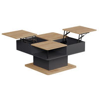 COUCHTISCH Movira Anthrazit 80 x 45 cm mit Staufächern - Honigeiche/Anthrazit, Holzwerkstoff (45/80/80cm) - Vicco