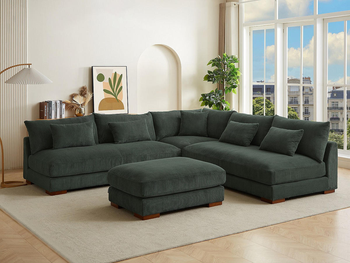 SITZHOCKER - 1 Person - Samt, Stoff - Grün - SPERONE - Grün, Textil (102/47/77cm) - Vente-Unique