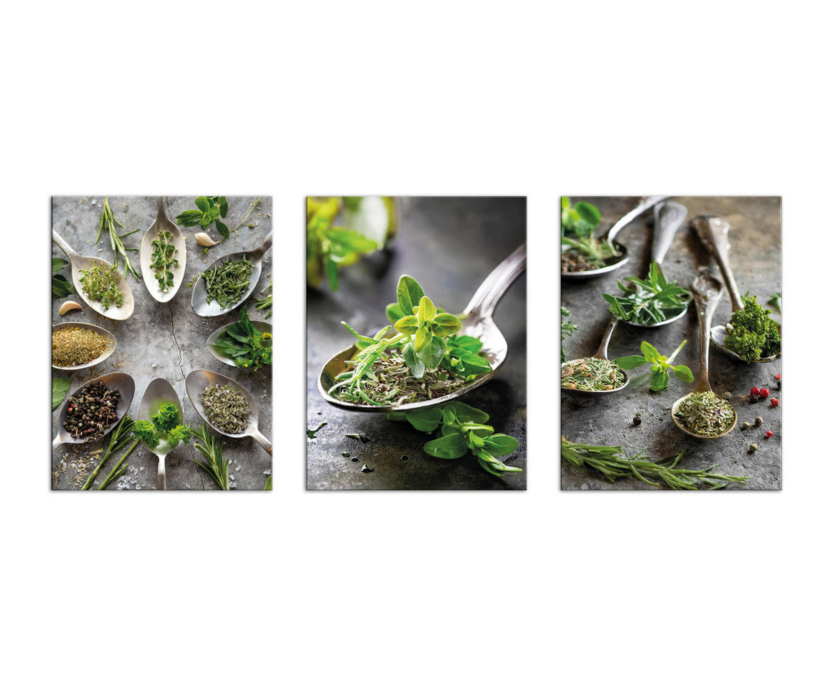 BILDERSET 3er-Set 30x40 cm Küchenmotive - Grün, Kunststoff (30/40cm) - artissimo