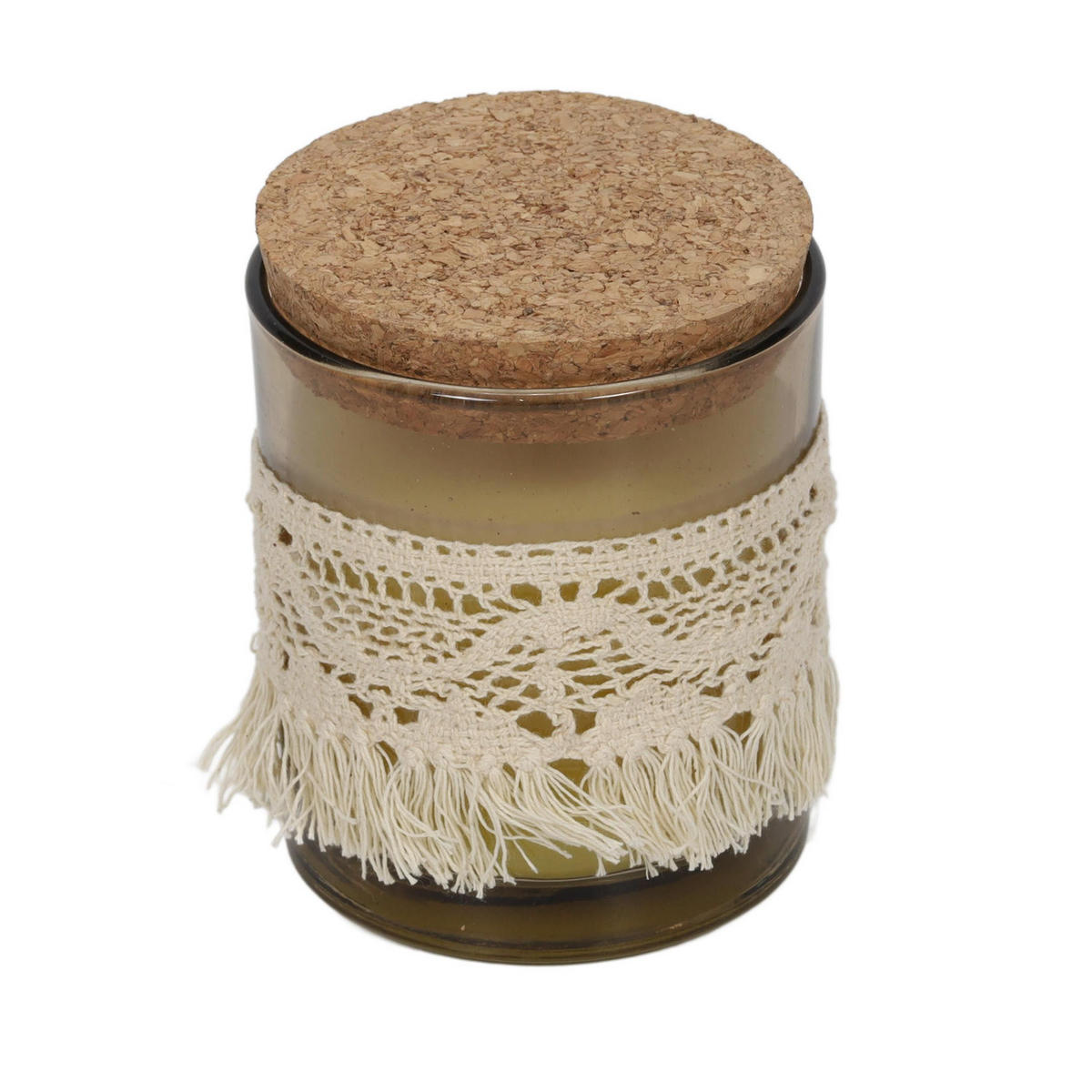 DUFTKERZE mit Korkdeckel 9/9/10 cm - Beige, Paraffin (10cm) - Homea