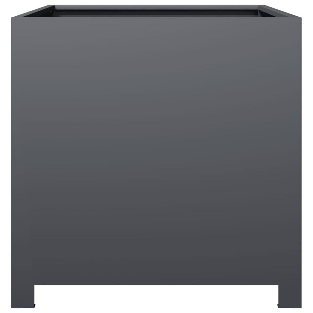 PFLANZKÜBEL Anthrazit 50/50/50 Cm Stahl - Anthrazit, Metall (50/50/50cm) - vidaXL
