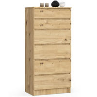 KOMMODE K60 6 Schubladen, 60x40x130 cm, Artisan - Eiche Artisan, Holz (60/130/40cm) - Milordbikes