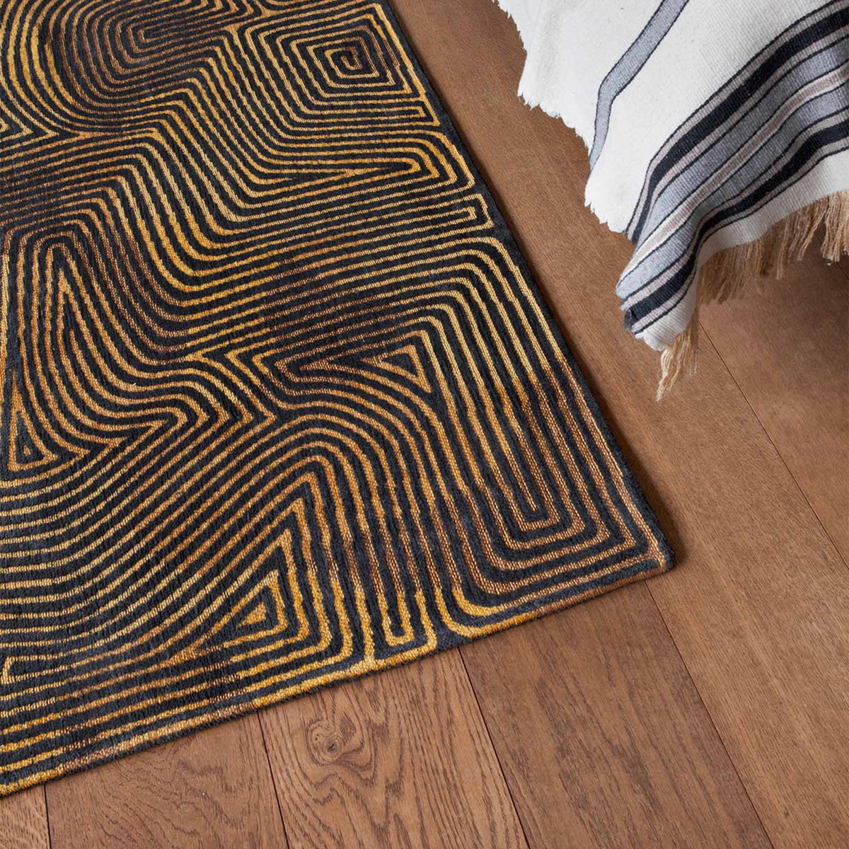 TEPPICH Black Gold Meditation 80/250 cm - Braun, Textil (80/250cm) - Louis De Poortere
