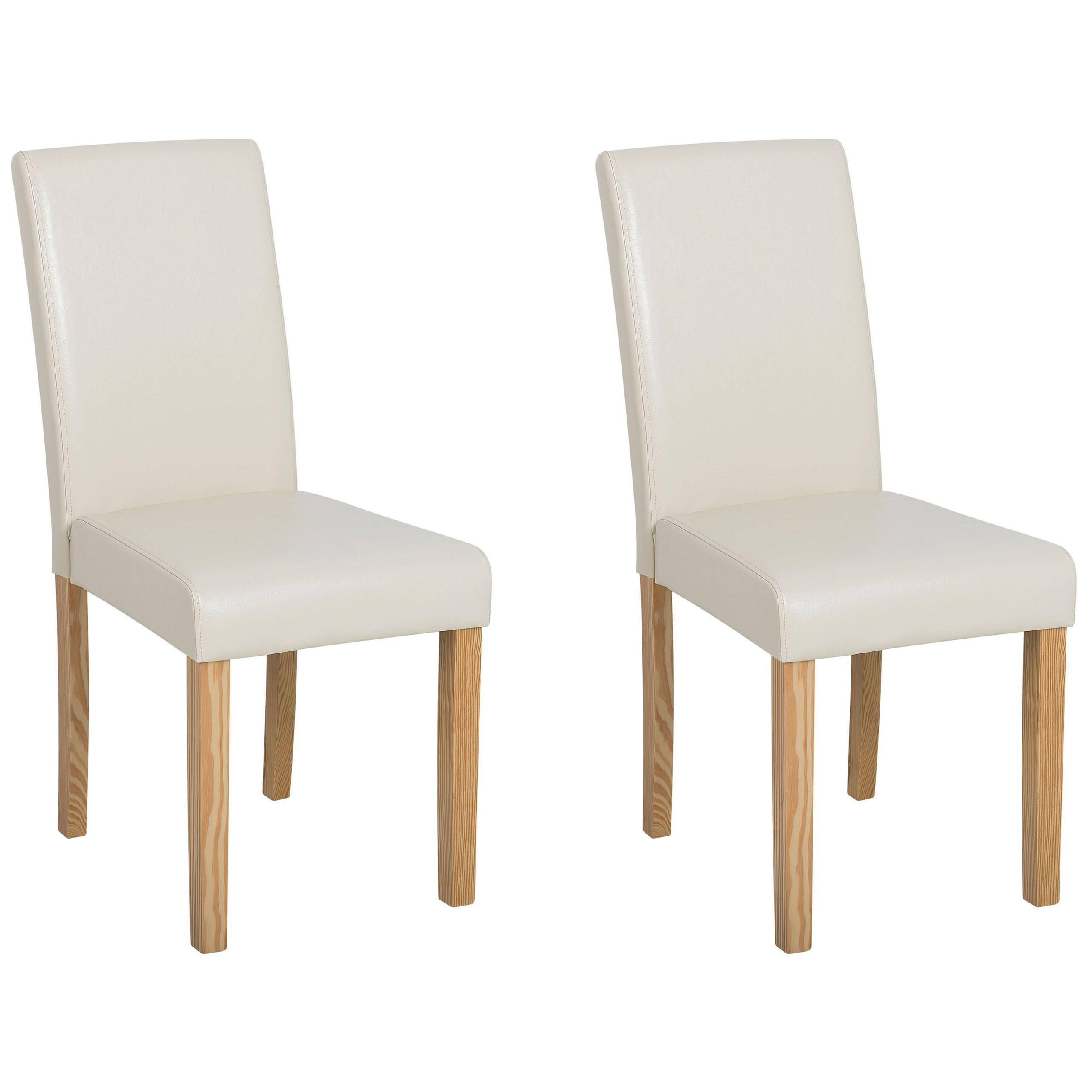 STUHL 2er-Set Kunstleder Beige Broadway - Beige, Holz/Textil (42/93/59cm) - Beliani