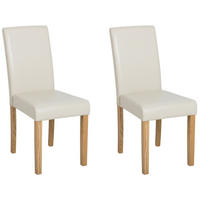 ESSZIMMERSTUHL 2er-Set Kunstleder Beige Broadway - Beige, Holz/Textil (42/93/59cm) - Beliani