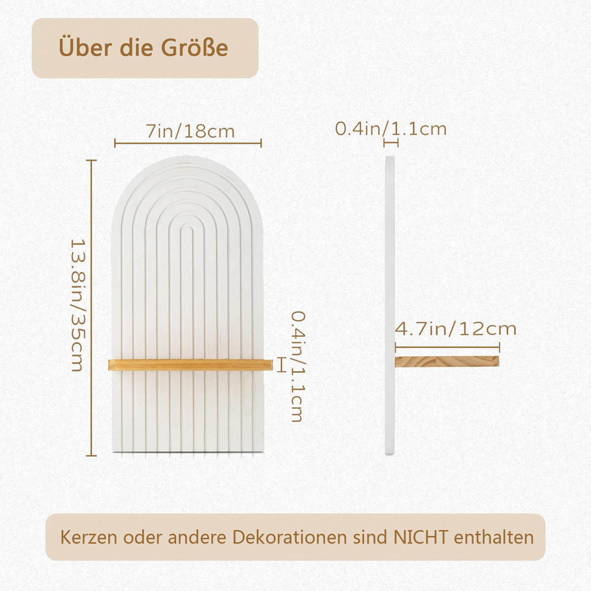 WANDBOARD Aus Holz, 2 Stück - Weiß, Holz (18/35/13.1cm) - Kaket