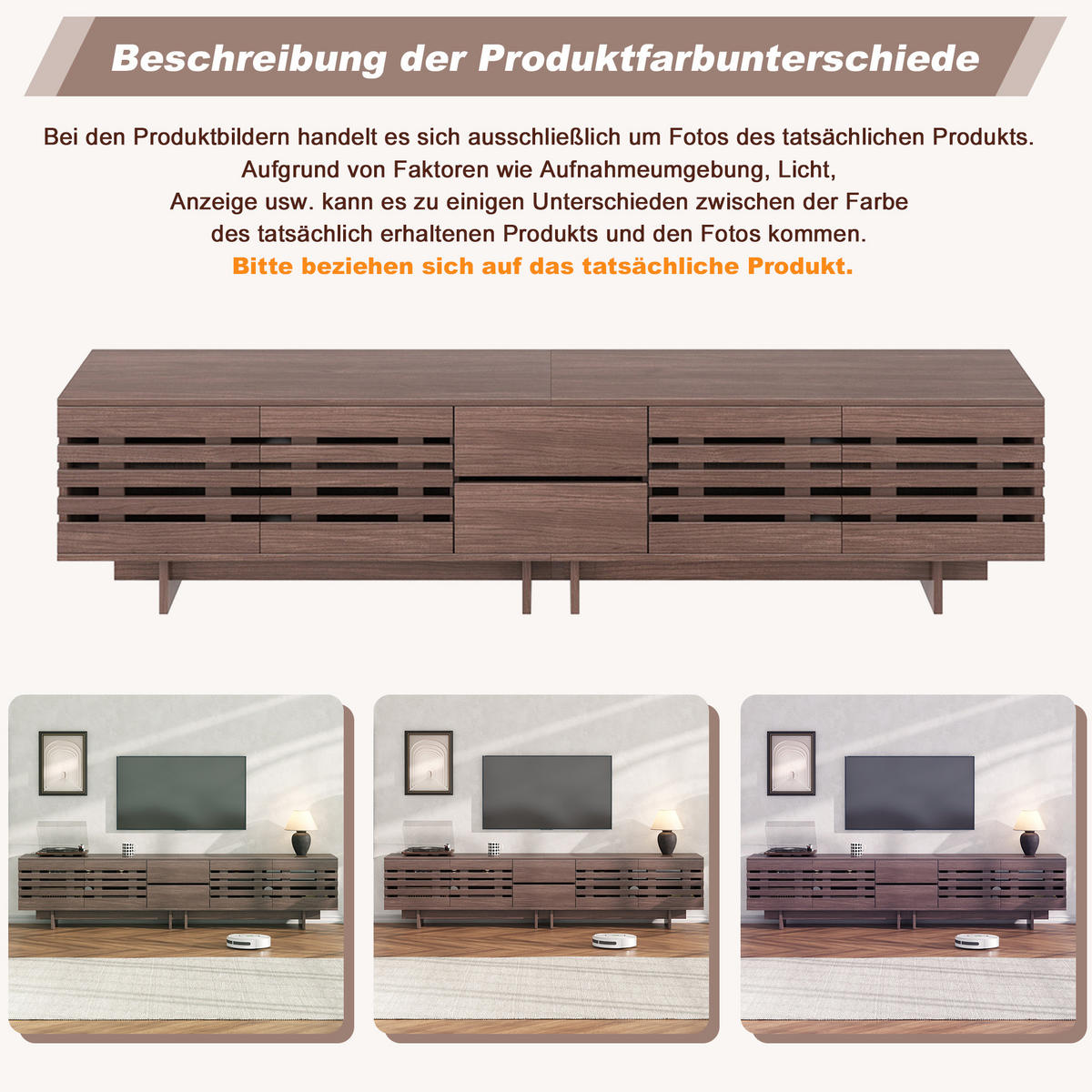 TV-LOWBOARD 200/39,5/55 cm walnussfarben aus MDF mit 2 Schubladen - Walnussfarben, Holzwerkstoff (200/55/39.5cm) - OKWISH