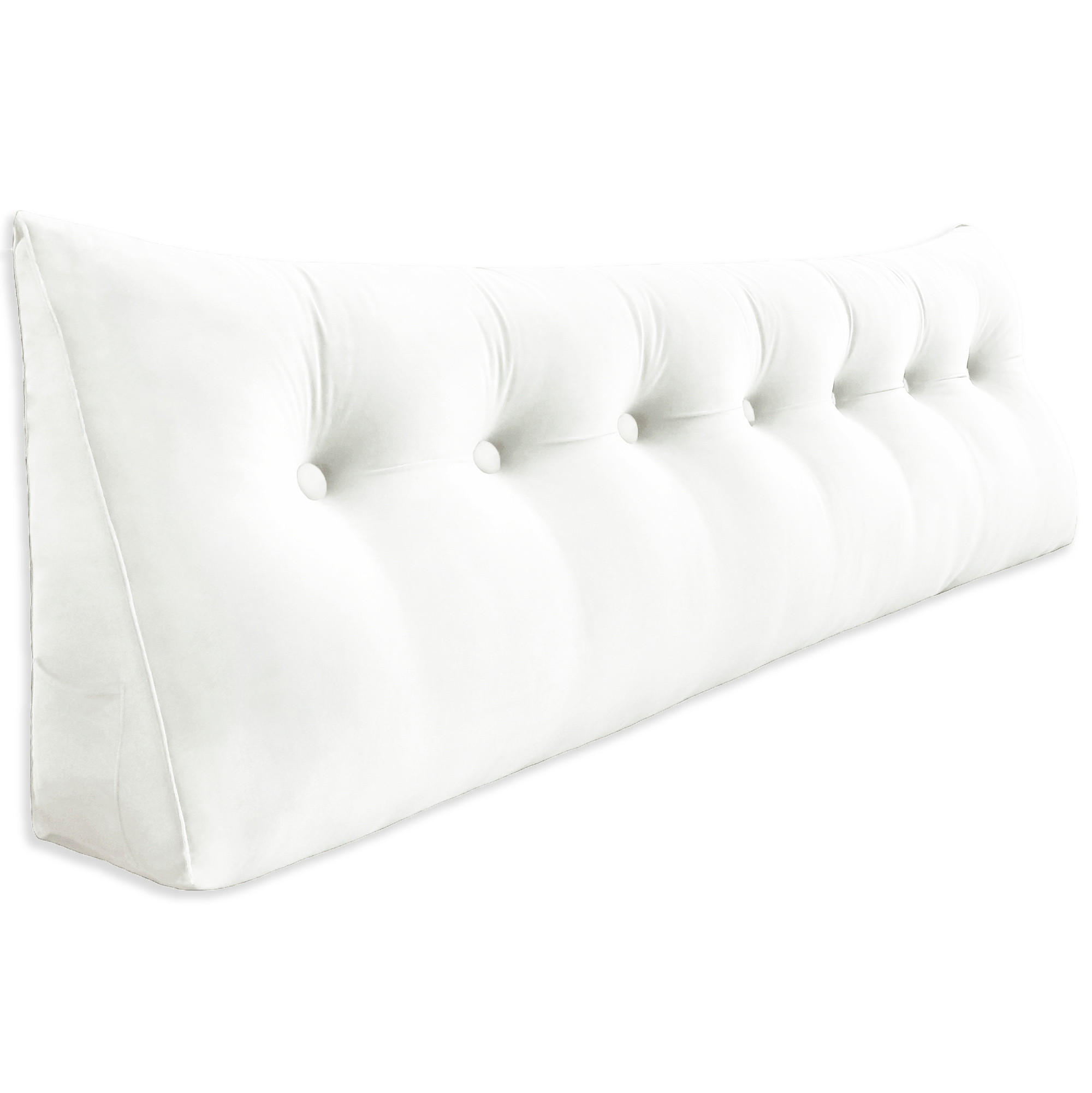 RÜCKENKISSEN für Bett Samt 200 cm - Weiß, Textil (50/200cm) - Vercart