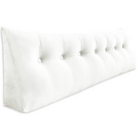 RÜCKENKISSEN für Bett Samt 200 cm - Weiß, Textil (50/200cm) - Vercart