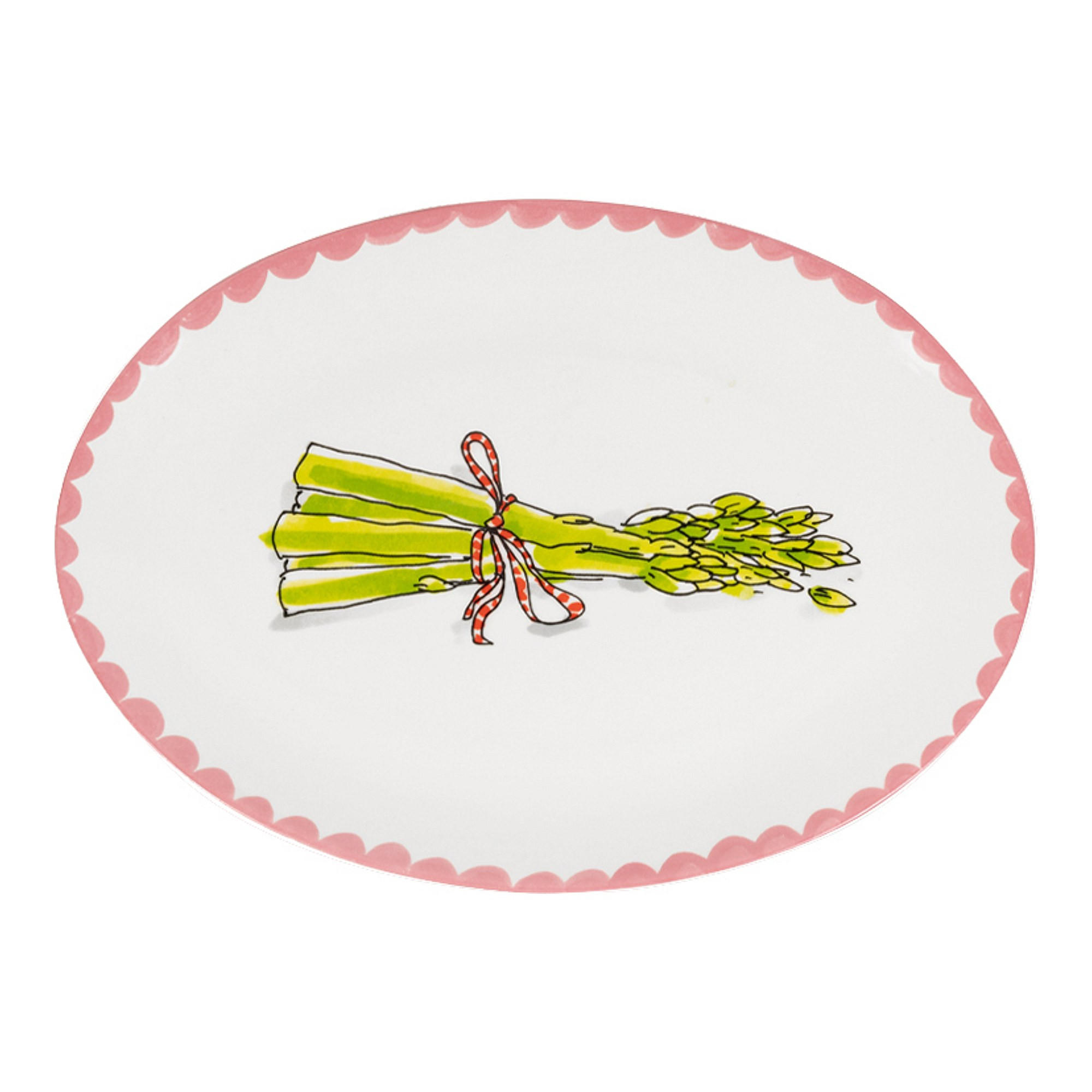 TELLER Spargel in Bunt - 27cm - Multicolor, Keramik (27/19.4/2.1cm) - Blond Amsterdam