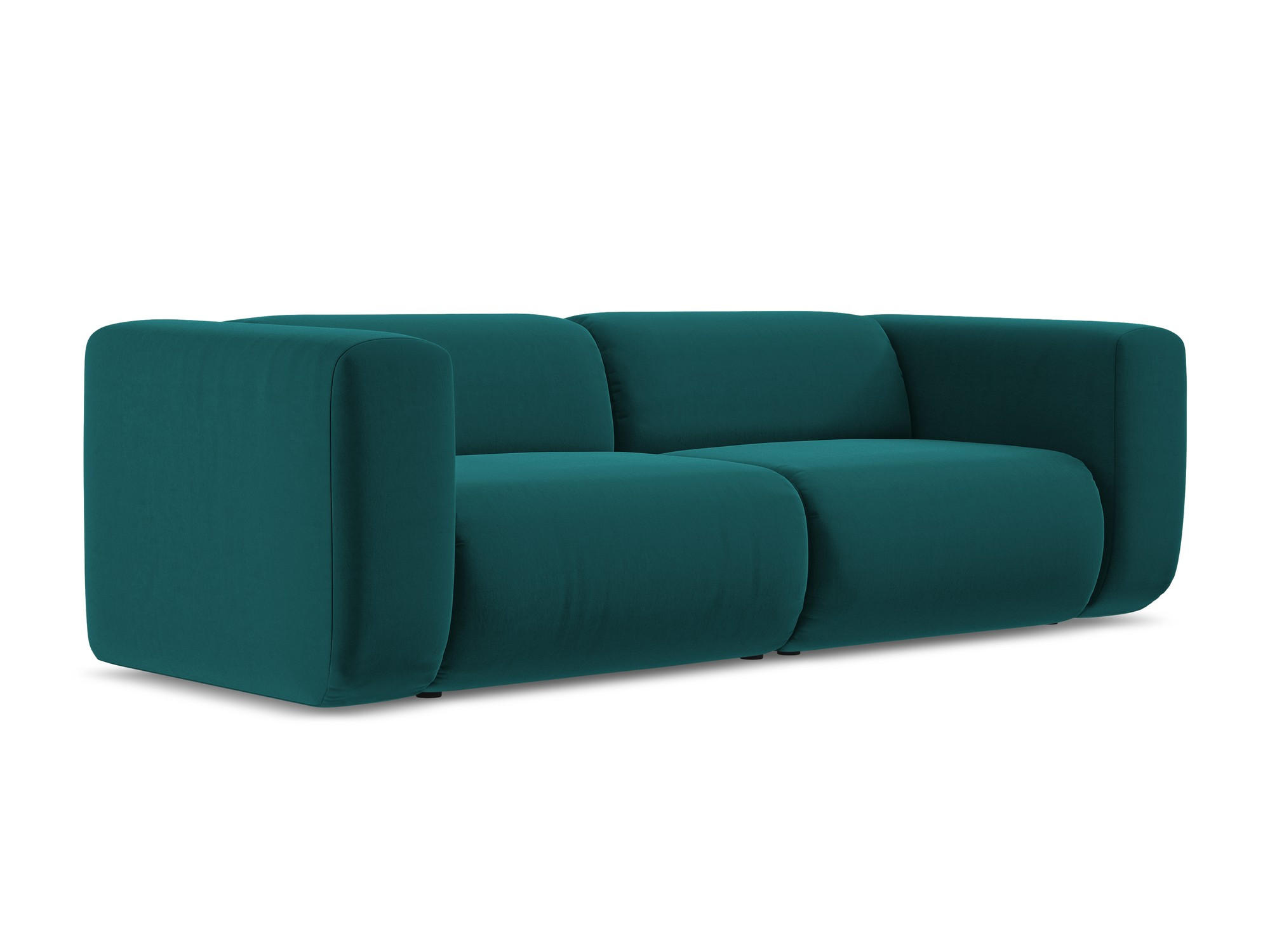 3-SITZER SOFA Samt Stoff Blau - Blau/Petrol, Kunststoff/Textil (228/70/89cm) - Makamii