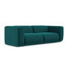 3-SITZER SOFA Samt Stoff Blau - Blau/Petrol, Kunststoff/Textil (228/70/89cm) - Makamii