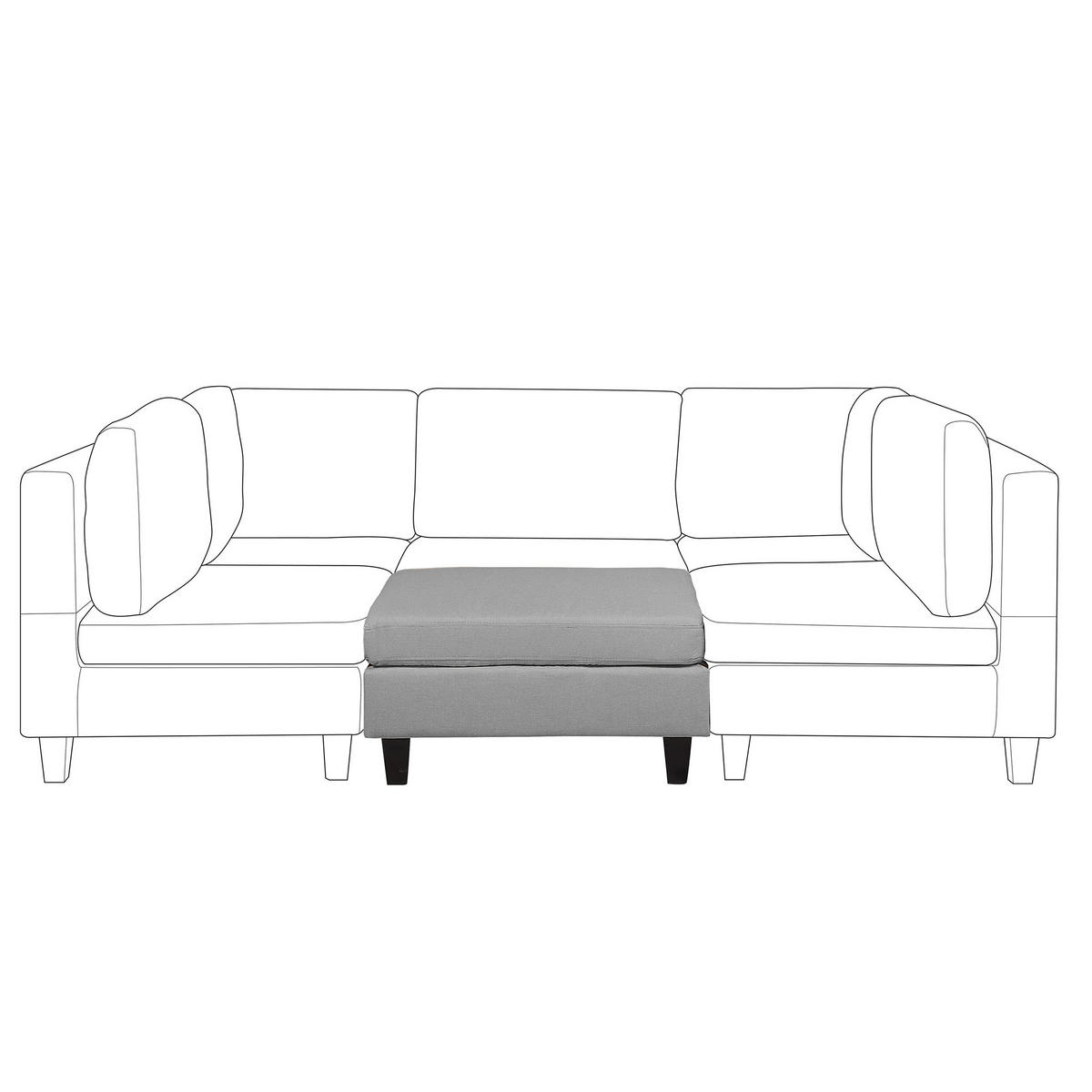 OTTOMANE Fevik 76/76/39 cm - Grau, Kunststoff/Textil (76/39/76cm) - Beliani