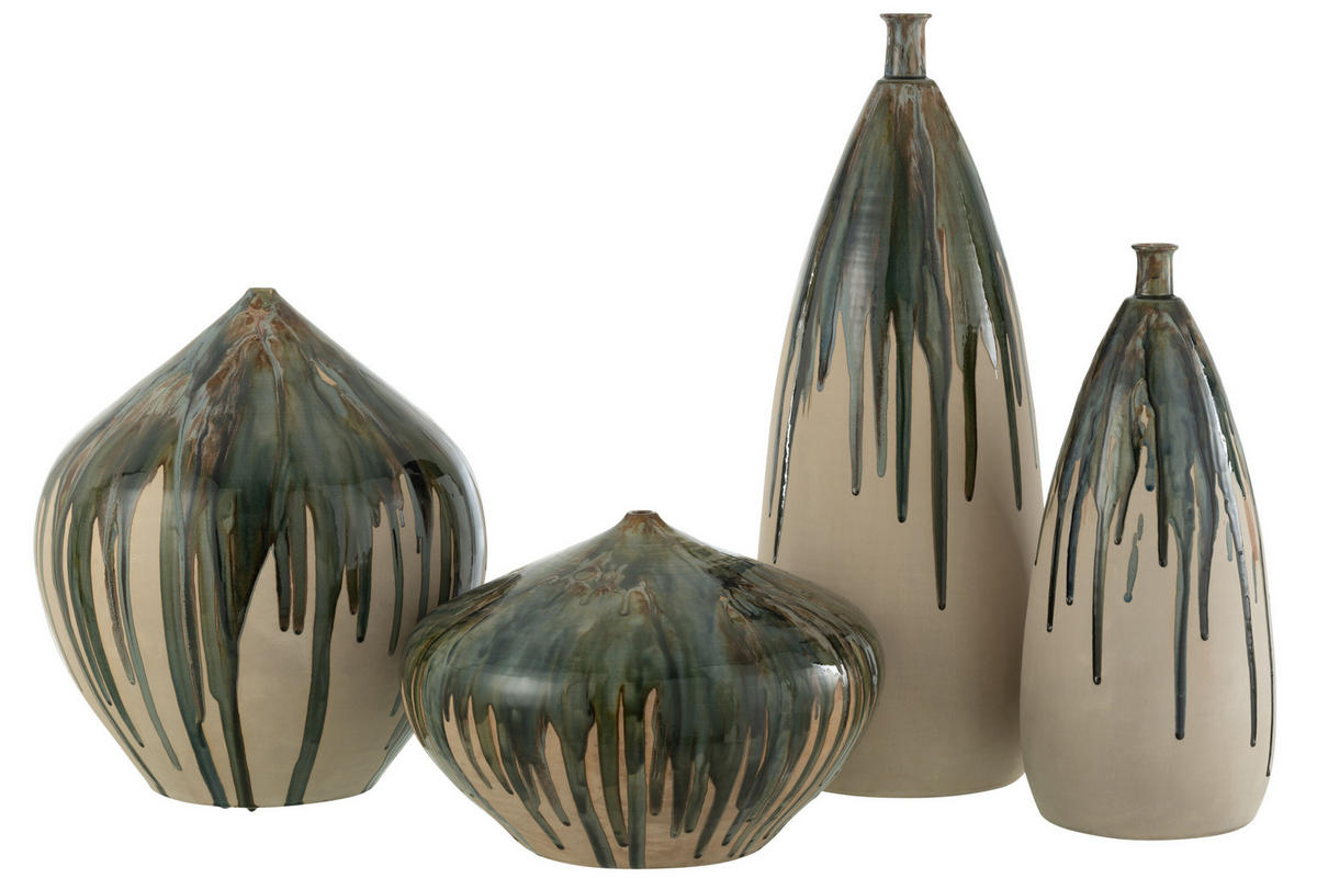 VASE CELADON - Keramik - Beige/Grün - Ø 40 cm - Multicolor, Keramik (45cm) - J-Line