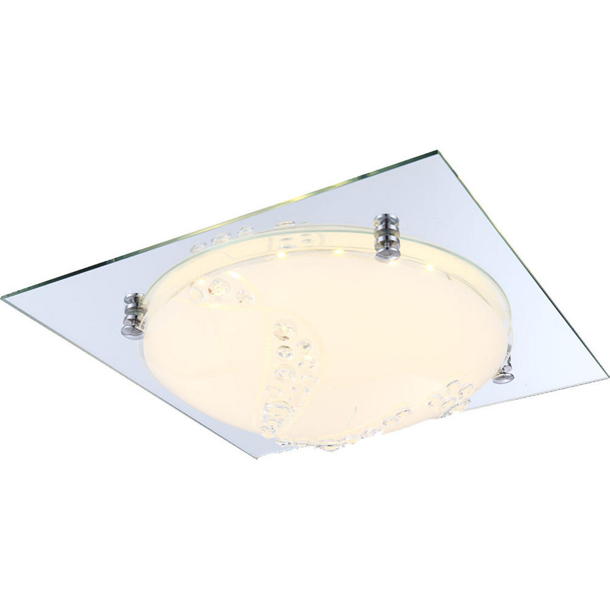 LED DECKENLEUCHTE Silber Kristalloptik - Silberfarben, Glas (31.5/31.5/8.5cm) - Globo Lighting