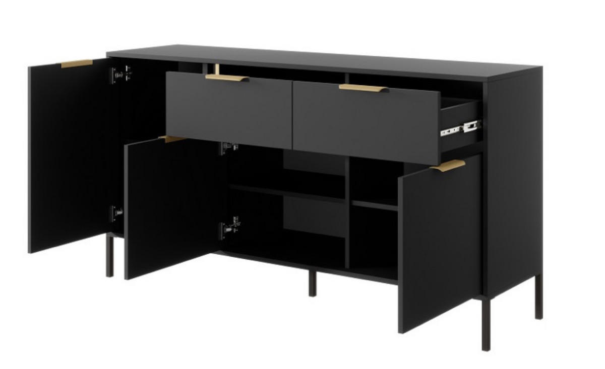 SIDEBOARD Anthrazit LARYSA B - Graphitfarben, Holzwerkstoff (153.1/81.4/39.5cm) - Sepro Meble