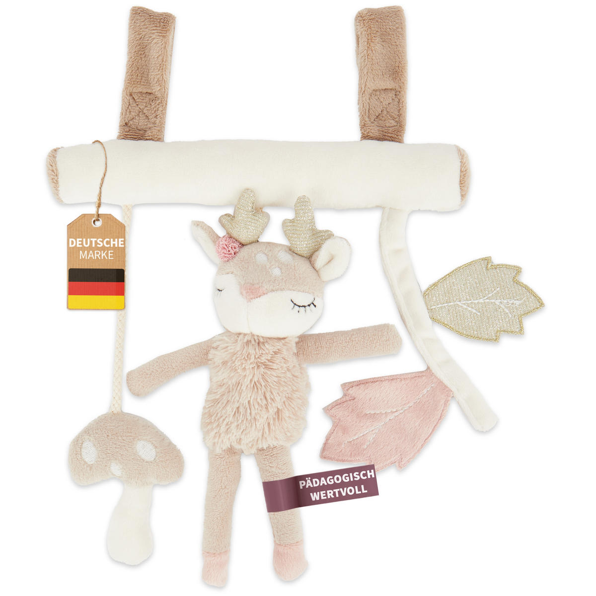 KINDERWAGEN Kette Design Reh - ab Geburt - Beige, Textil (21/30cm) - Bieco Spielwaren