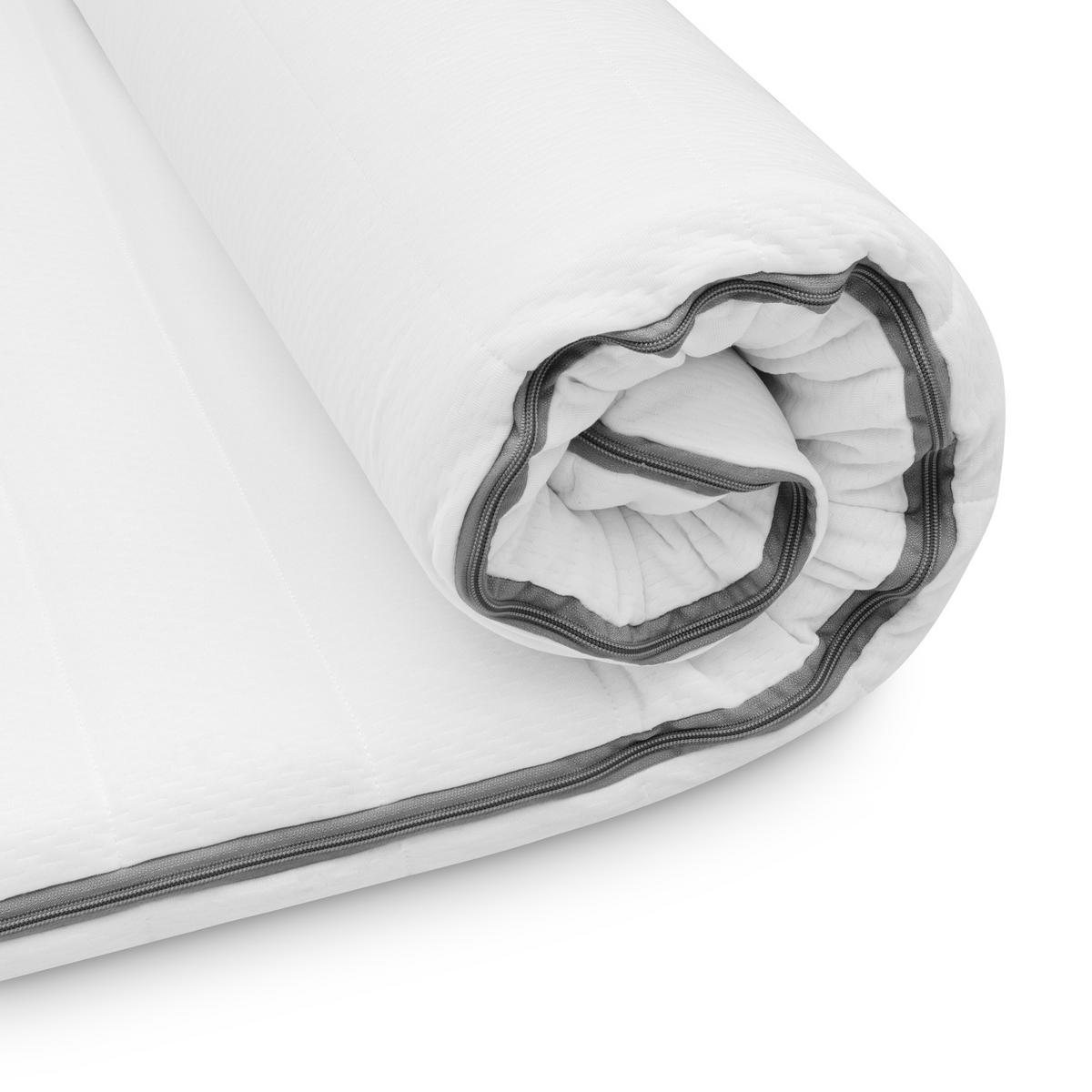 TOPPER 90x200 - Matratzenauflage für Top-Liegekomfort - Kaltschaum - Topper atmungsaktiv, Höhe 5cm - Weiß, Textil (200/90cm) - Sleepneo