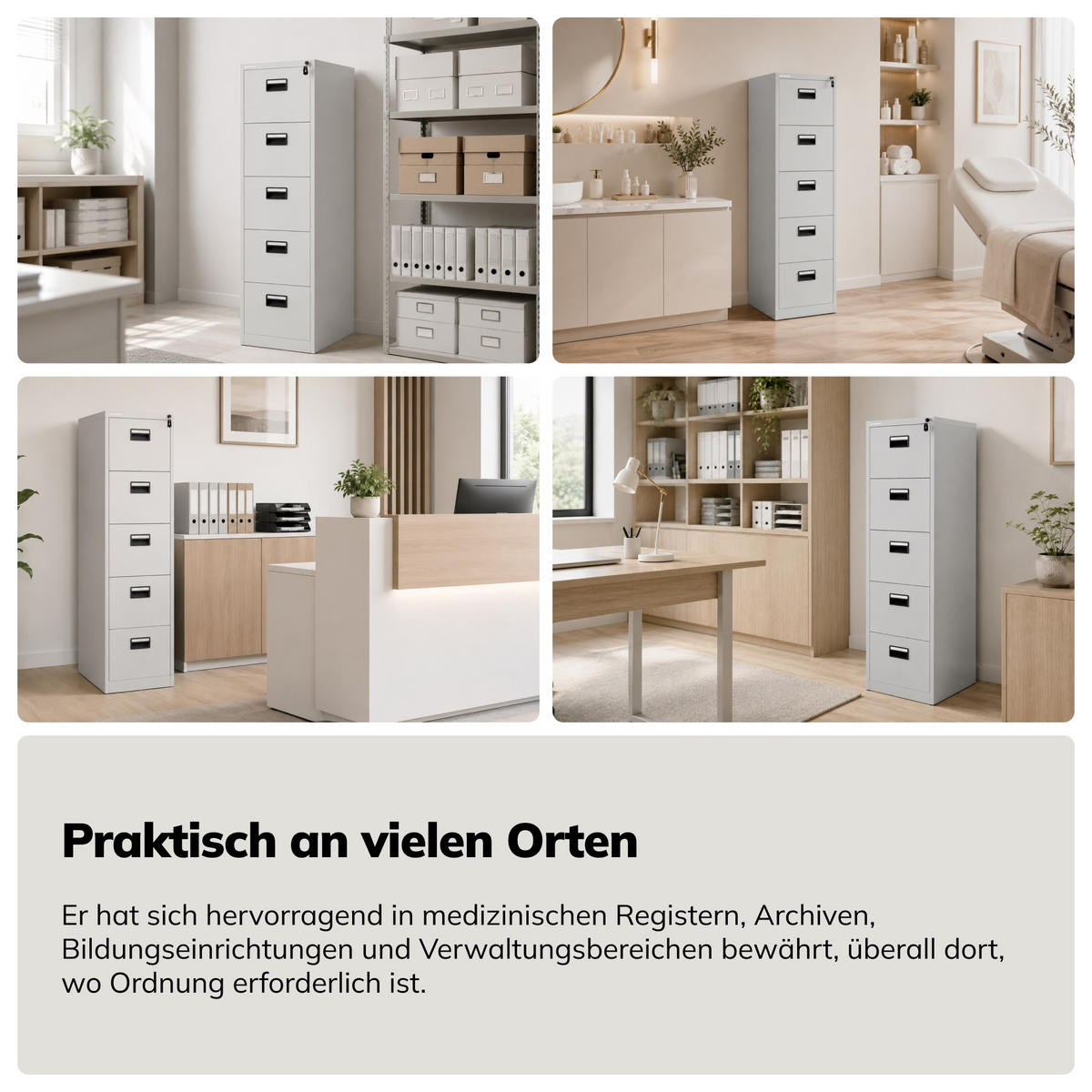 AKTENSCHRANK aus Metall SARA V5 460 x 1625,5 x 600 mm - Grau, Metall (46/163/60cm) - Jan Nowak