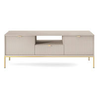 TV-LOWBOARD Vellore Kaschmir 154/56/39 cm - Taupe/Goldfarben, Holzwerkstoff/Metall (154/56/39cm) - Selsey