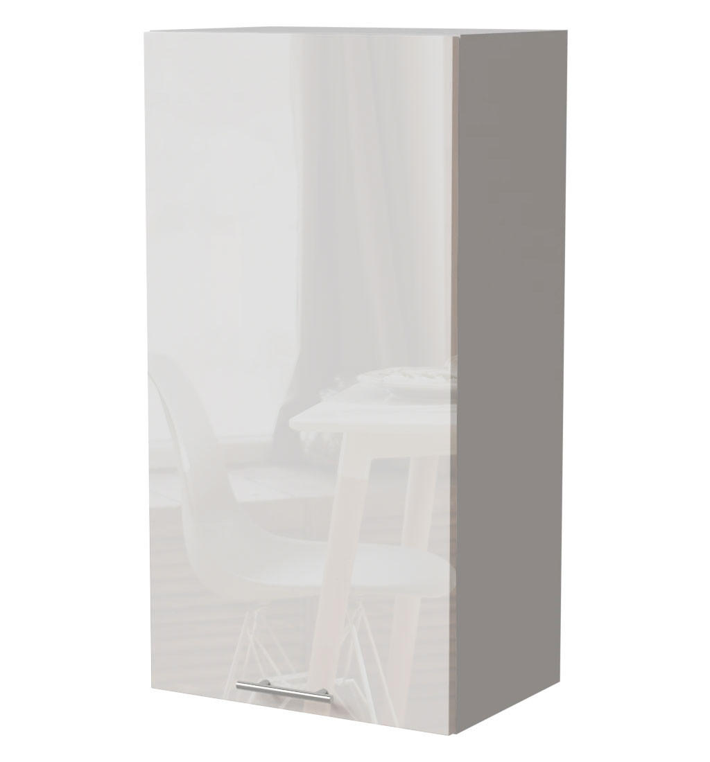 Feldmann-Wohnen Küchenhängeschrank Weiß Hochglanz, Weiß 50x96x32.5 cm