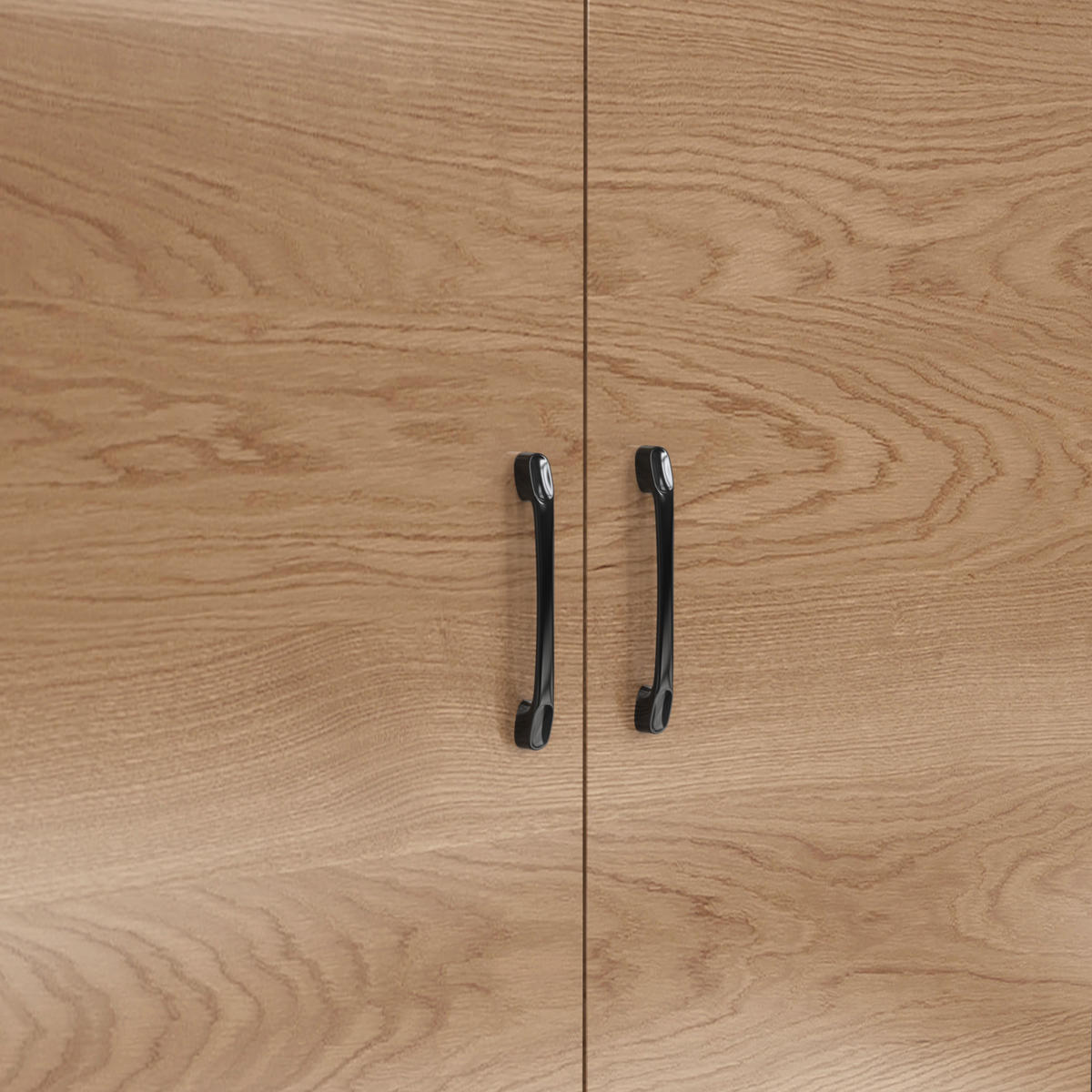 BUFFET Aufbewahrungsschrank 100x47x187cm Natur mit Glas & LED Beleuchtung - Naturfarben, Holzwerkstoff (47/187/100cm) - Modfu