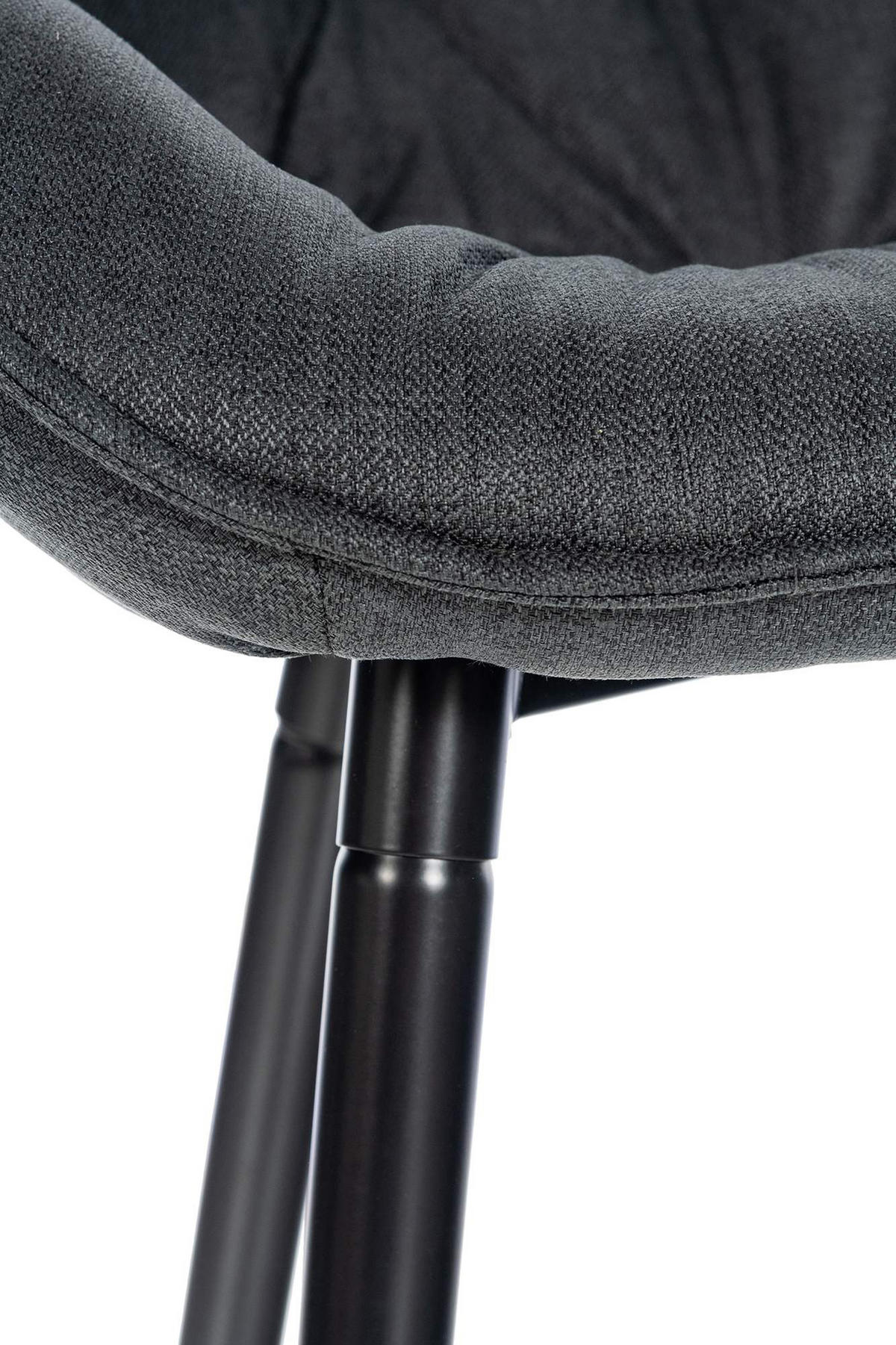 BARHOCKER 2er Set Gibal Stoff dunkelgrau - Dunkelgrau/Schwarz, Textil/Metall (54/93.5/57.5cm) - TPFLiving