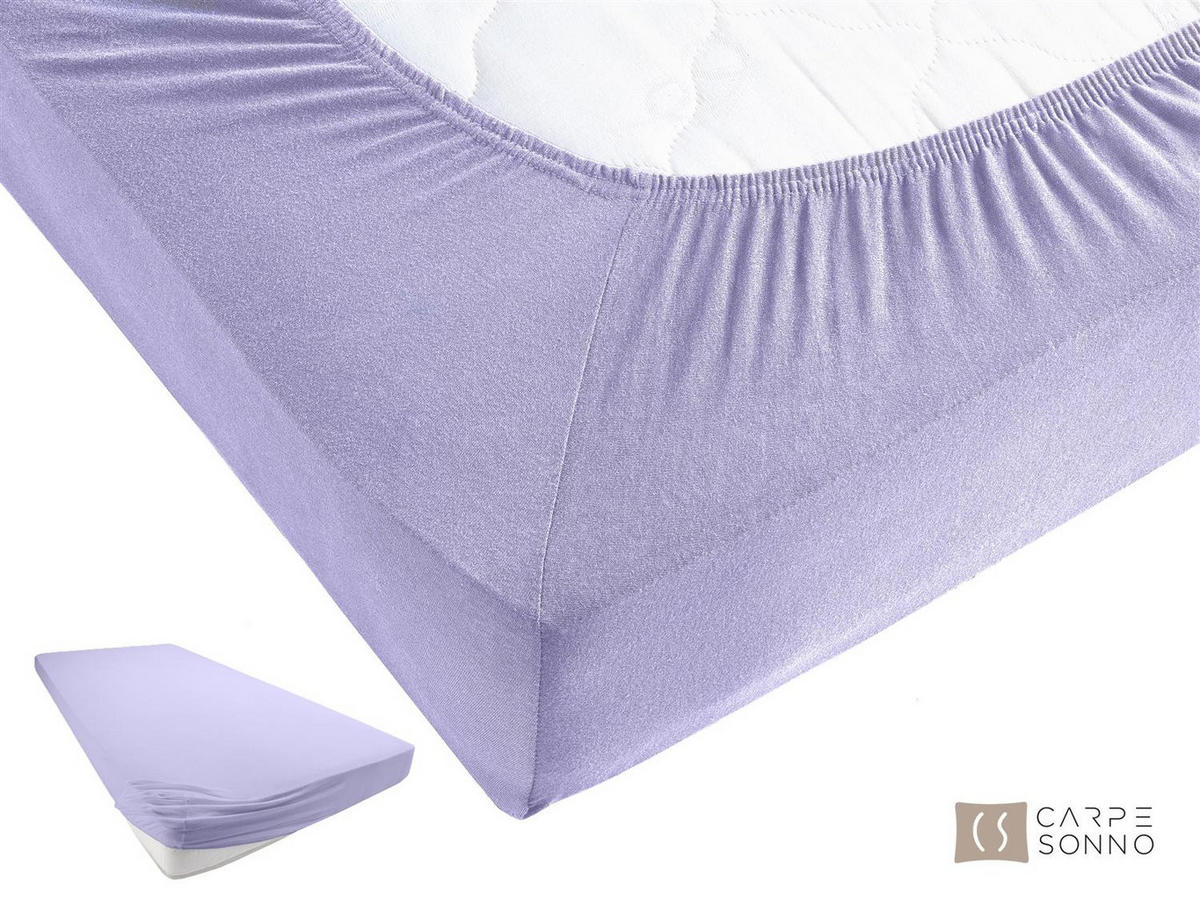 JERSEY-SPANNBETTLAKEN 100x200 cm aus 100% Baumwolle, Bettlaken Flieder Uni - Flieder, Textil (100/200cm) - Carpe Sonno