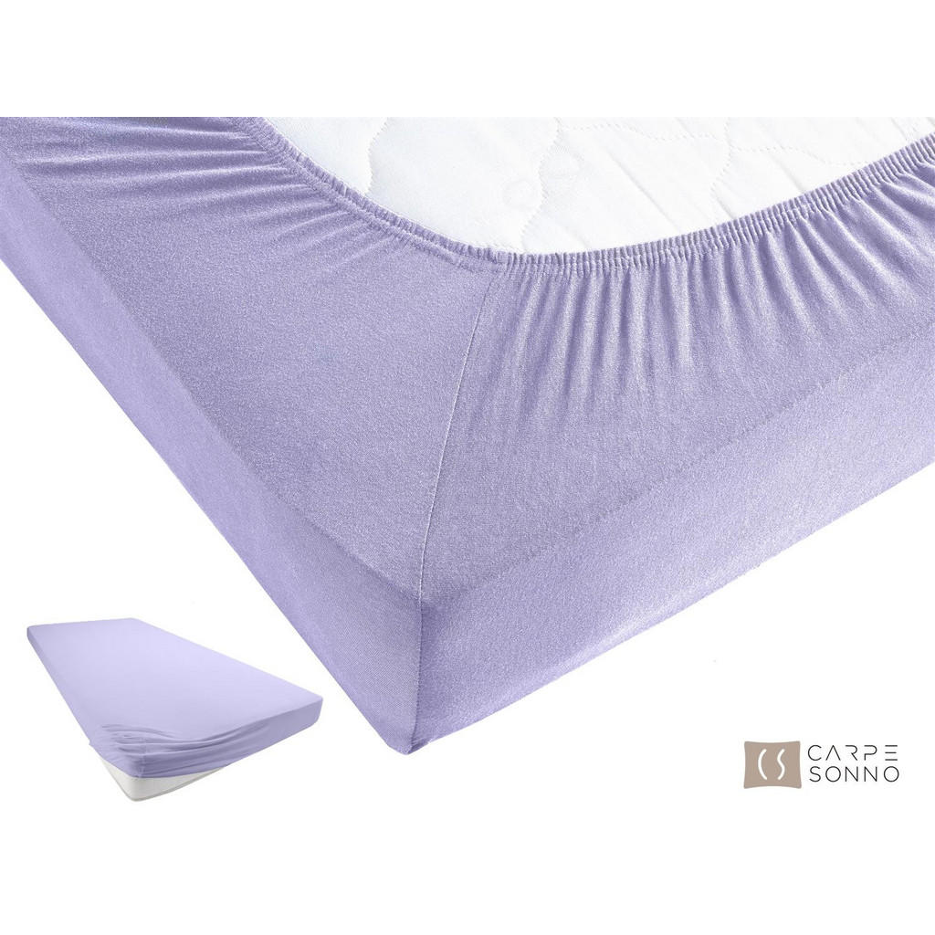 Thumbnail - Carpe Sonno Jersey-Spannbettlaken, Flieder, Textil, Uni, Füllung: Baumwollfüllung, Rechteckig, 200x200 cm, Oeko-Tex® Mad...