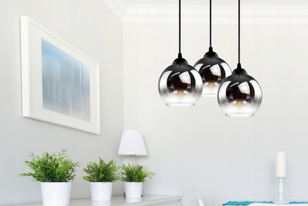 PENDELLEUCHTE MASUR - Transparent/Anthrazit, Glas/Metall (35/35/80cm) - kiki design