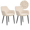 ESSZIMMERSTUHL 2er-Set Hellbeige Alden - Beige/Schwarz, Textil (58/86/63cm) - Beliani